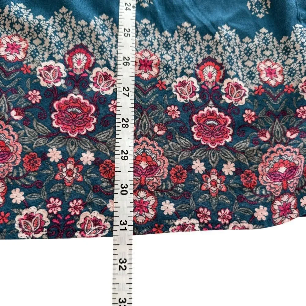 Torrid Floral Smocked Long Sleeve Babydoll Floral Tunic Top size 1X (1) - Picture 6 of 9